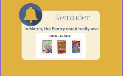 Pantry Needs: monthy appeal