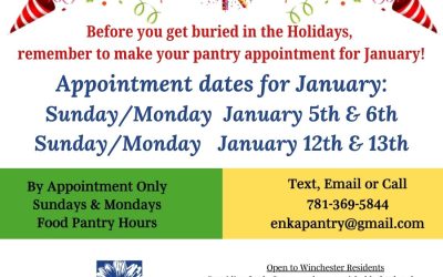 January 2025 Pantry Dates Available