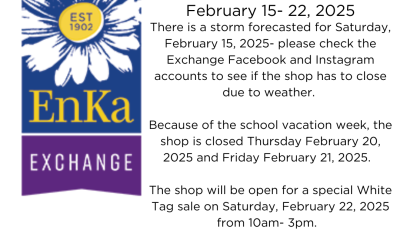 Schedule notes for the Exchange Week of February 15, 2025